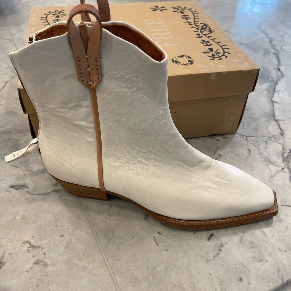white free people ankle booties